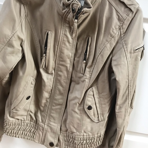 Charlotte Russe Jackets & Blazers - Putty faux leather Moto bomber